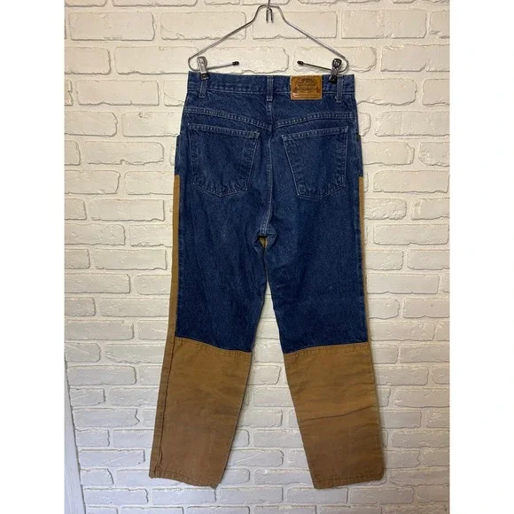 Vintage Cabella's Brush Guard Duck Jeans Brown Blue Pants Men's‎ Size 32x34 - Picture 4 of 8